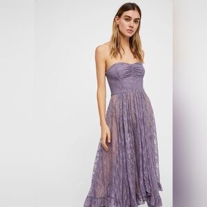 Free People Italian Love Story Lace Strapless Dress